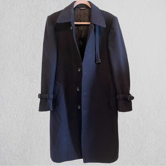 Vintage Pierre Balmain navy wool military coat - Picture 5 of 13